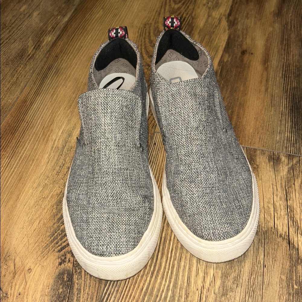 Hey Dude Peyton Linen Gray Women’s slip on shoes